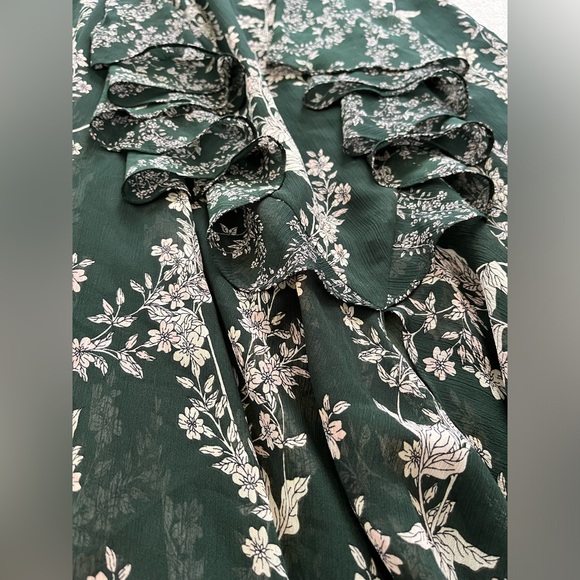 Forest Green Floral Skirt - Picture 5 of 8